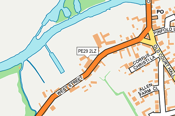 PE29 2LZ map - OS OpenMap – Local (Ordnance Survey)