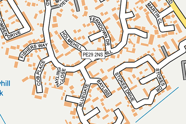 PE29 2NS map - OS OpenMap – Local (Ordnance Survey)