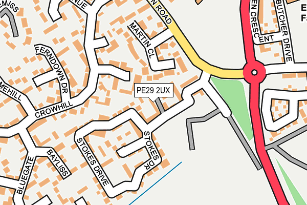 PE29 2UX map - OS OpenMap – Local (Ordnance Survey)