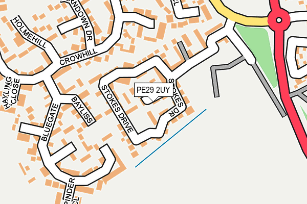 PE29 2UY map - OS OpenMap – Local (Ordnance Survey)