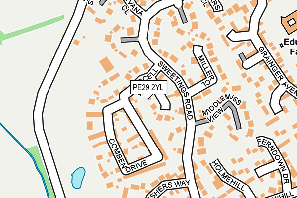 PE29 2YL map - OS OpenMap – Local (Ordnance Survey)