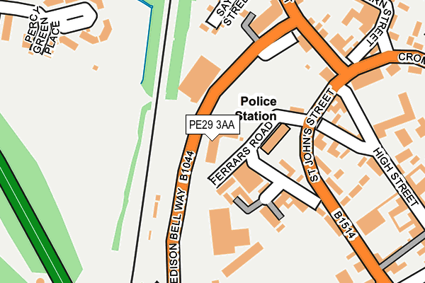 PE29 3AA map - OS OpenMap – Local (Ordnance Survey)