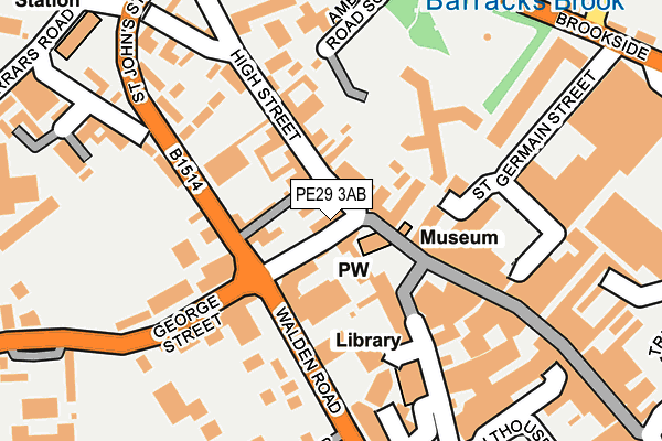 PE29 3AB map - OS OpenMap – Local (Ordnance Survey)