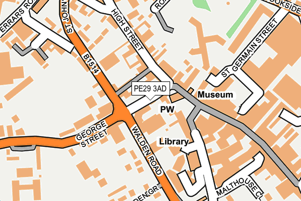 PE29 3AD map - OS OpenMap – Local (Ordnance Survey)