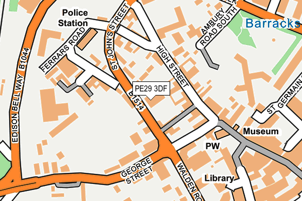 PE29 3DF map - OS OpenMap – Local (Ordnance Survey)