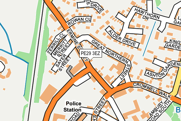 PE29 3EZ map - OS OpenMap – Local (Ordnance Survey)