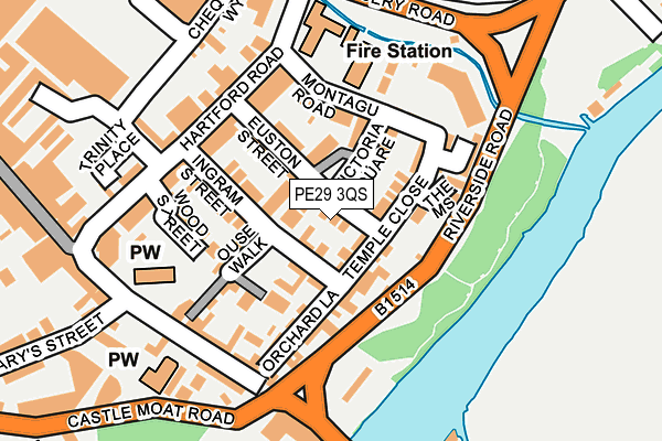 PE29 3QS map - OS OpenMap – Local (Ordnance Survey)