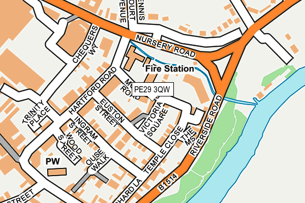 PE29 3QW map - OS OpenMap – Local (Ordnance Survey)