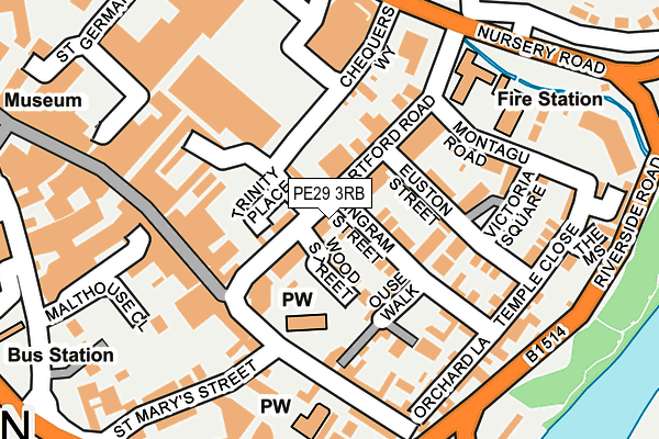 PE29 3RB map - OS OpenMap – Local (Ordnance Survey)