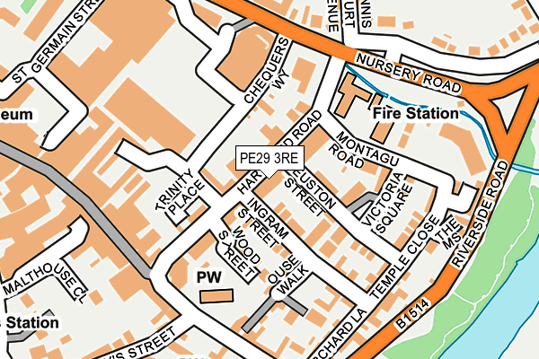 PE29 3RE map - OS OpenMap – Local (Ordnance Survey)