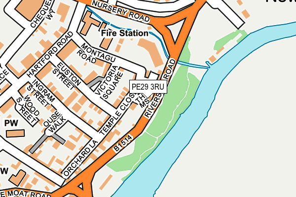 PE29 3RU map - OS OpenMap – Local (Ordnance Survey)