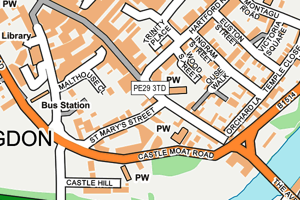 PE29 3TD map - OS OpenMap – Local (Ordnance Survey)