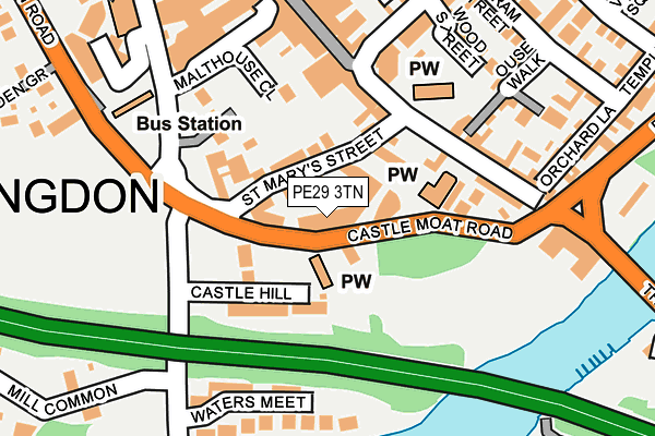 PE29 3TN map - OS OpenMap – Local (Ordnance Survey)