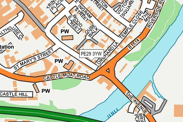 PE29 3YW map - OS OpenMap – Local (Ordnance Survey)