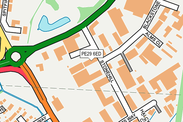 PE29 6ED map - OS OpenMap – Local (Ordnance Survey)