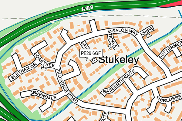 PE29 6GF map - OS OpenMap – Local (Ordnance Survey)