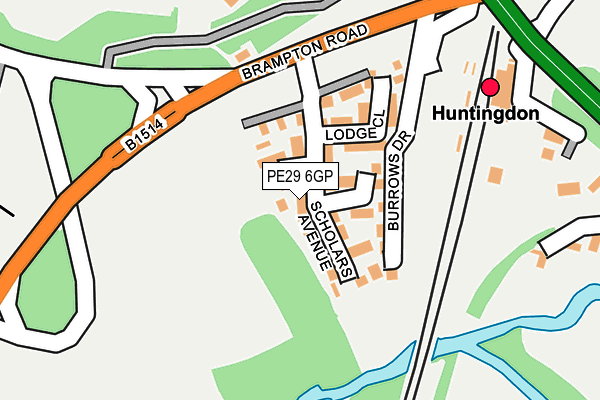 PE29 6GP map - OS OpenMap – Local (Ordnance Survey)