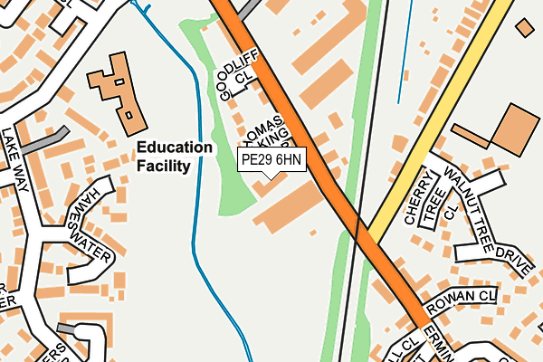 PE29 6HN map - OS OpenMap – Local (Ordnance Survey)