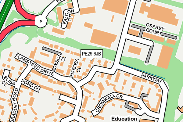 PE29 6JB map - OS OpenMap – Local (Ordnance Survey)