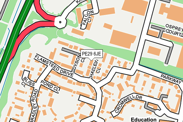 PE29 6JE map - OS OpenMap – Local (Ordnance Survey)