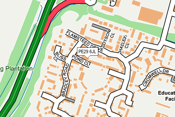 PE29 6JL map - OS OpenMap – Local (Ordnance Survey)