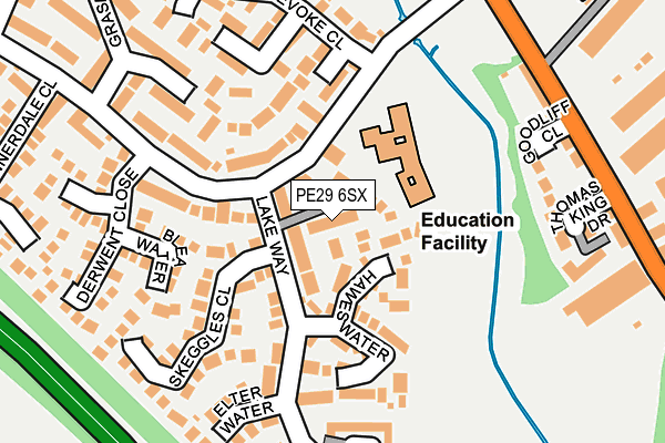 PE29 6SX map - OS OpenMap – Local (Ordnance Survey)