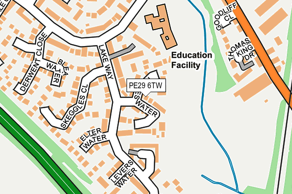 PE29 6TW map - OS OpenMap – Local (Ordnance Survey)