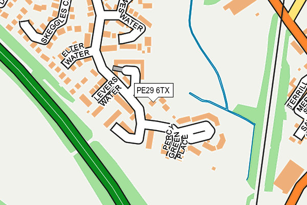 PE29 6TX map - OS OpenMap – Local (Ordnance Survey)