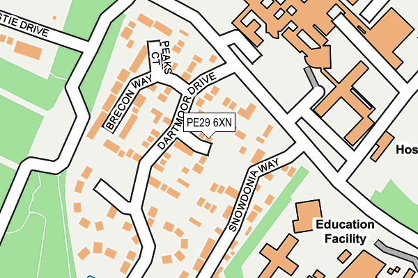 PE29 6XN map - OS OpenMap – Local (Ordnance Survey)