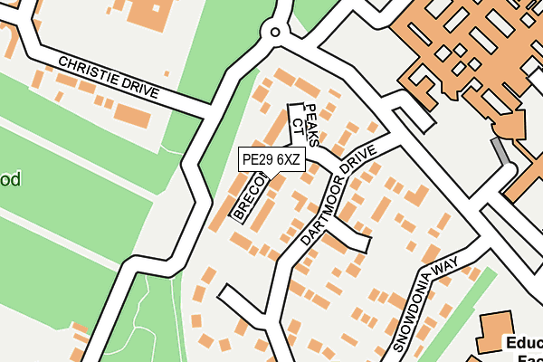 PE29 6XZ map - OS OpenMap – Local (Ordnance Survey)