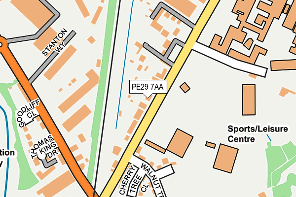 PE29 7AA map - OS OpenMap – Local (Ordnance Survey)