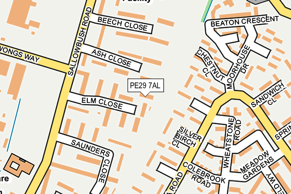 PE29 7AL map - OS OpenMap – Local (Ordnance Survey)