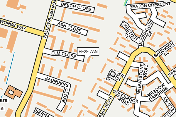 PE29 7AN map - OS OpenMap – Local (Ordnance Survey)