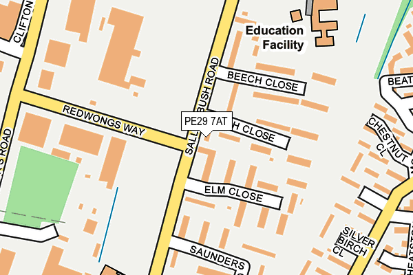 PE29 7AT map - OS OpenMap – Local (Ordnance Survey)