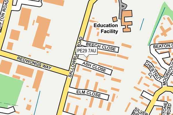 PE29 7AU map - OS OpenMap – Local (Ordnance Survey)