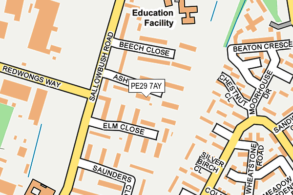 PE29 7AY map - OS OpenMap – Local (Ordnance Survey)