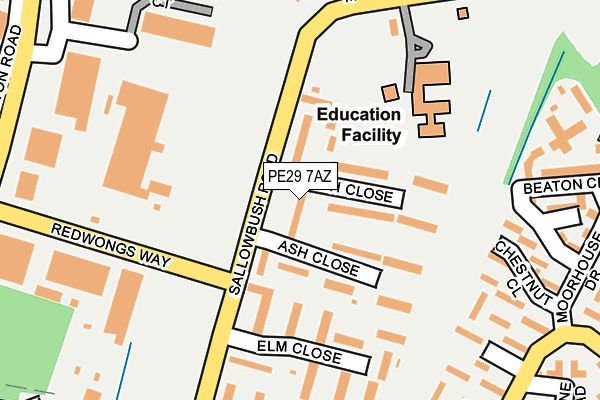 PE29 7AZ map - OS OpenMap – Local (Ordnance Survey)