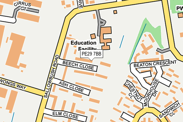 PE29 7BB map - OS OpenMap – Local (Ordnance Survey)