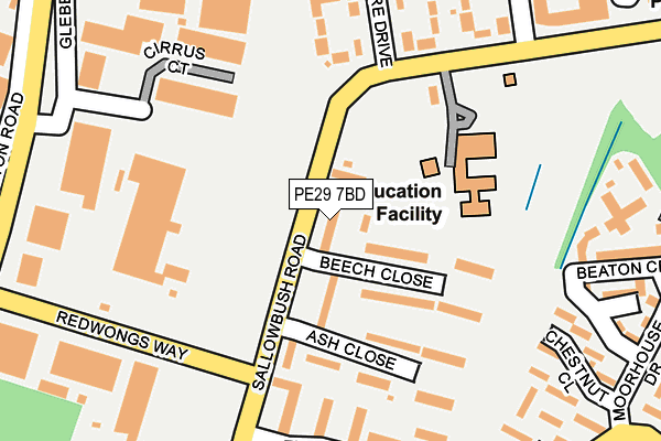 PE29 7BD map - OS OpenMap – Local (Ordnance Survey)