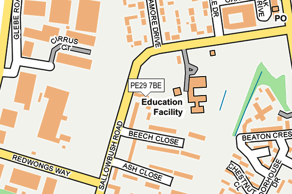 PE29 7BE map - OS OpenMap – Local (Ordnance Survey)