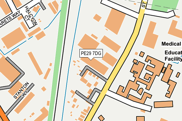 PE29 7DG map - OS OpenMap – Local (Ordnance Survey)