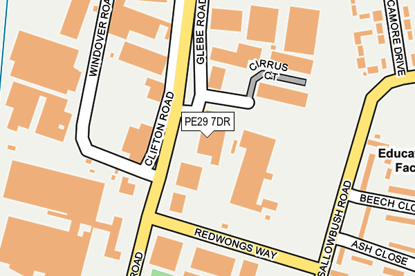 PE29 7DR map - OS OpenMap – Local (Ordnance Survey)