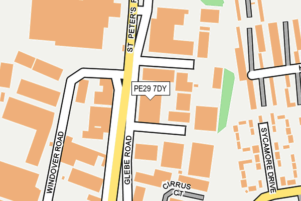 PE29 7DY map - OS OpenMap – Local (Ordnance Survey)