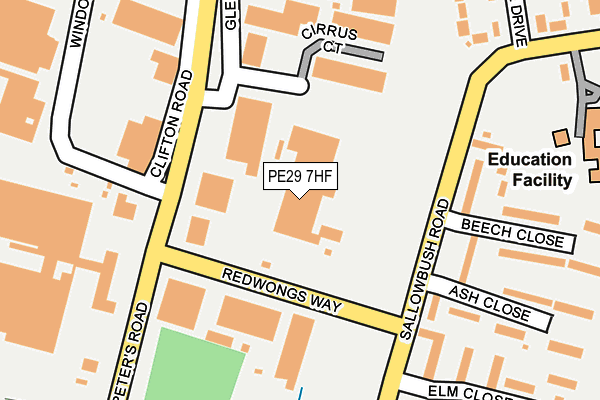 PE29 7HF map - OS OpenMap – Local (Ordnance Survey)