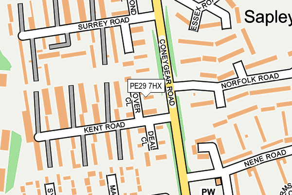 PE29 7HX map - OS OpenMap – Local (Ordnance Survey)