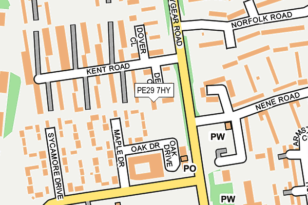 PE29 7HY map - OS OpenMap – Local (Ordnance Survey)