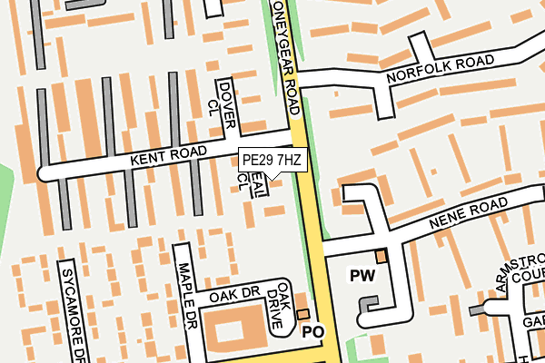 PE29 7HZ map - OS OpenMap – Local (Ordnance Survey)