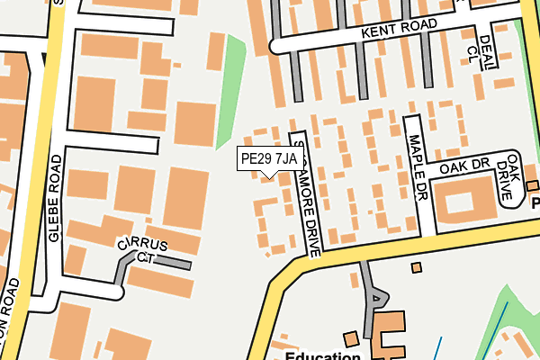 PE29 7JA map - OS OpenMap – Local (Ordnance Survey)