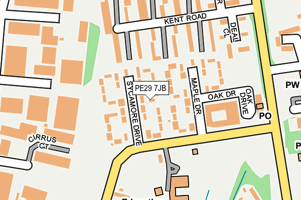 PE29 7JB map - OS OpenMap – Local (Ordnance Survey)