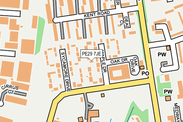 PE29 7JE map - OS OpenMap – Local (Ordnance Survey)